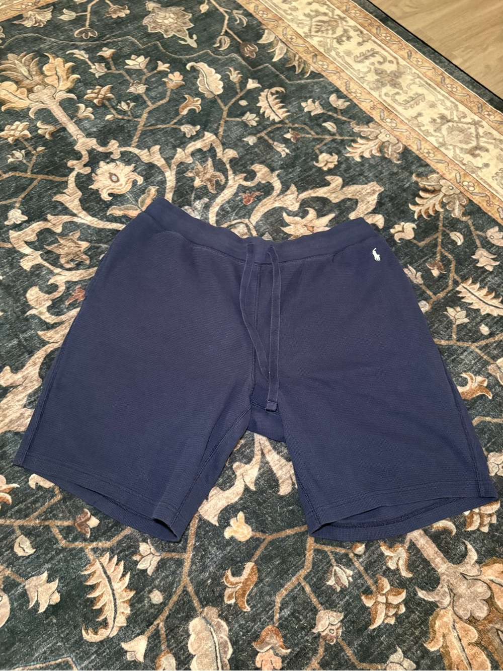 Polo by Ralph Lauren Navy Knit Drawstring Shorts with Polo Pony